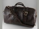 Berlin Croco Look Leather Travel bag - Large Size Темно-коричневый TL140750