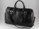 Berlin Croco Look Leather Travel bag - Small Size Черный TL140751