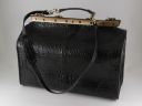 Madrid Croco Look Leather Travel bag - Small Size Черный TL140753