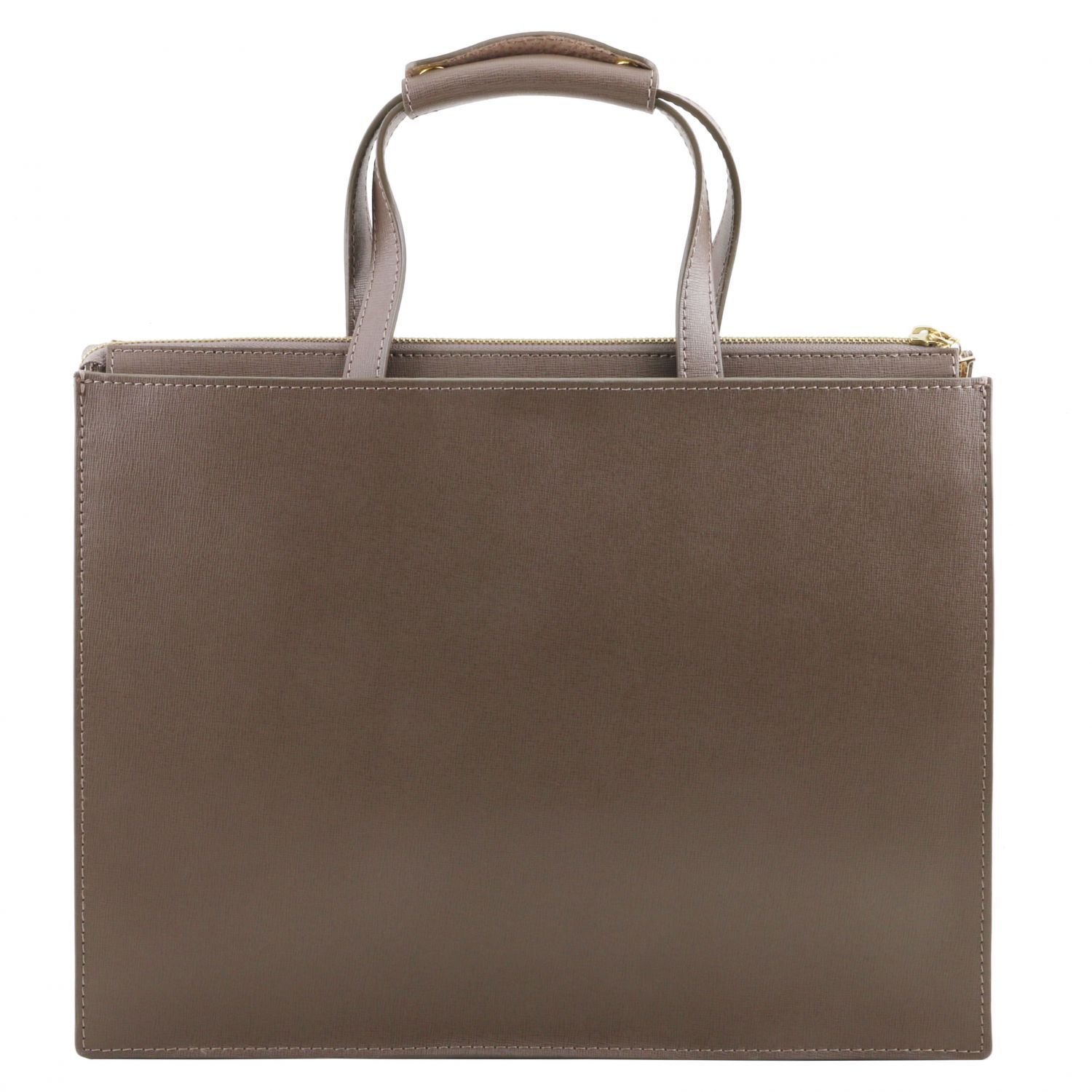 Palermo Saffiano Leather Briefcase for Women Dark Taupe TL141369