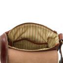 John Leather Crossbody bag for men With Front zip Pocket Темно-коричневый TL141408