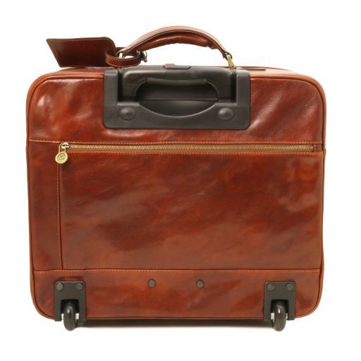 leather pilot case with wheels
