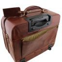 Varsavia Two Compartments Leather Pilot Case With two Wheels Brown TL141533