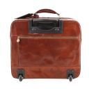Varsavia Two Compartments Leather Pilot Case With two Wheels Черный TL141533