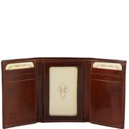 Elegante Cartera de Señor en Piel Marrón oscuro TL140801