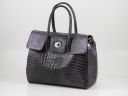 Erika Croco Printed Leather bag - Large Size Черный TL140920