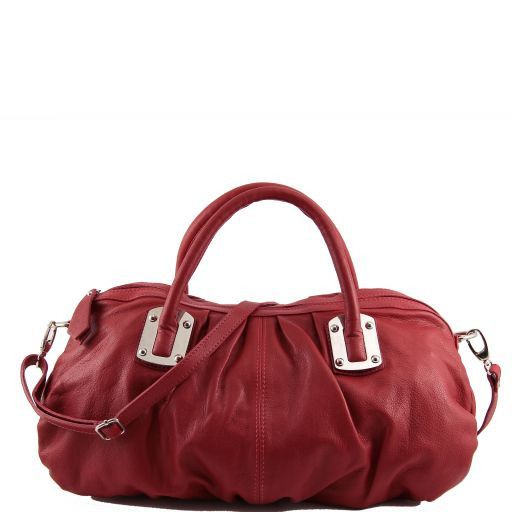 Nora Leather Mini Duffle for Women Red TL140934
