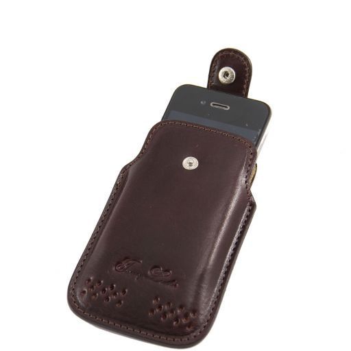 Leather IPhone3 IPhone4/4s Holder Dark Brown TL140983