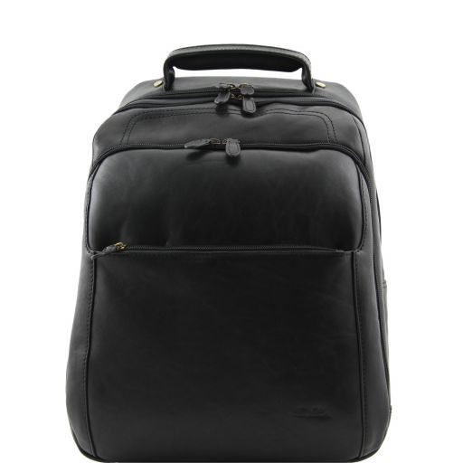 Phuket Leather Laptop Backpack Black TL140978