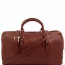 TL Travel Exclusive Leather Weekender Travel Bag With Buckles Brown TL151102