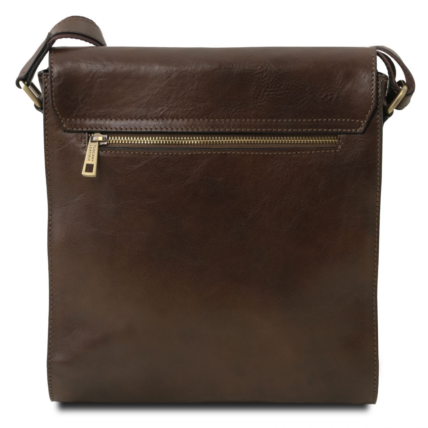 Oliver Leather Crossbody bag for men With Front Pocket Dark Brown TL141656