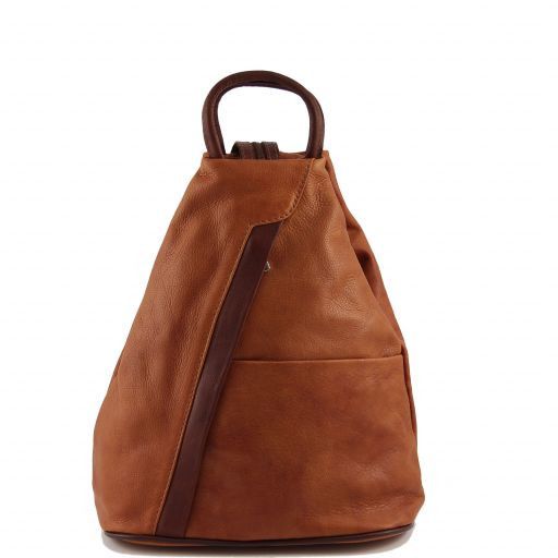 Shangai Leather Backpack Cognac TL90108
