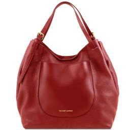 Cinzia Shopping Tasche aus weichem Leder Rot TL141515