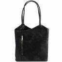 Patty Leather Convertible Backpack Shoulderbag Black TL141497