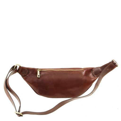 brown leather fanny pack