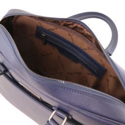 Urbino Cartella porta computer in pelle Saffiano con tasca frontale Blu scuro TL141627
