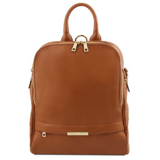 TL Bag Soft Leather Backpack for Women Коньяк TL141376