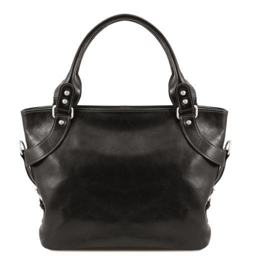 Ilenia Leather Shoulder bag Black TL140899