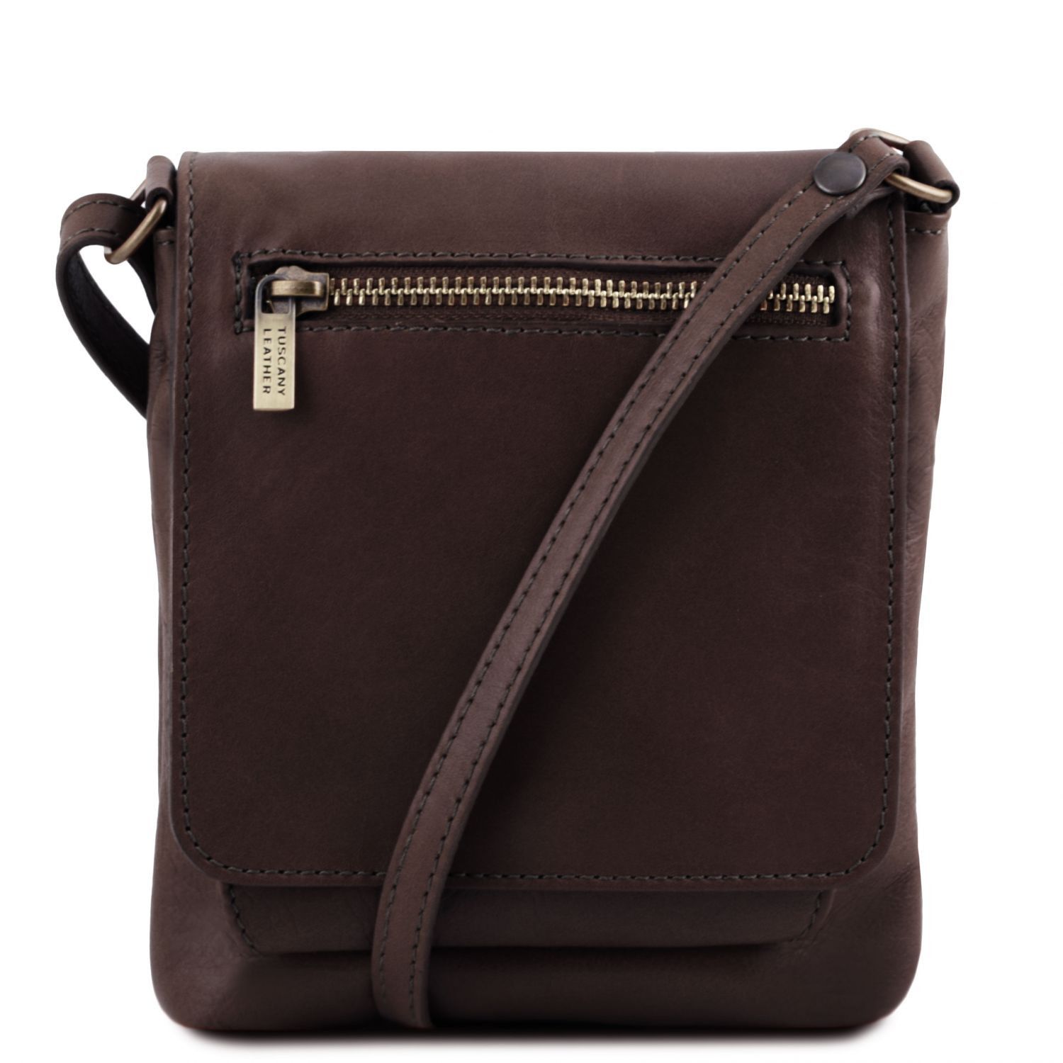 Sasha Unisex Soft Leather Shoulder bag Dark Brown TL141510
