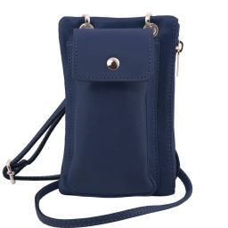 TL Bag Mini Schulter-Handytasche aus weichem Leder Dunkelblau TL141423
