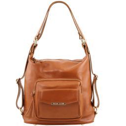 TL Bag Leather Convertible Backpack Shoulderbag Коньяк TL141535