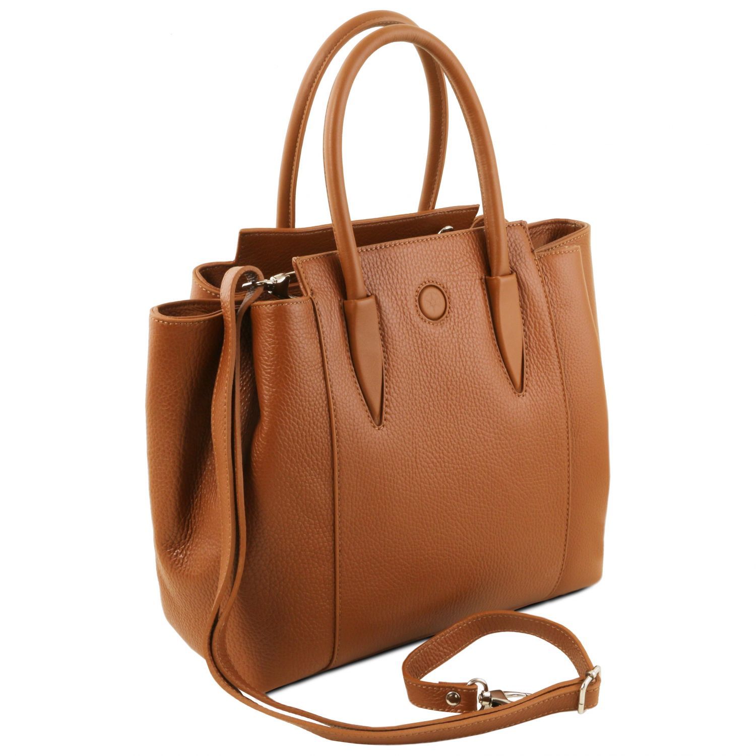Tulipan Leather Handbag Cognac TL141727