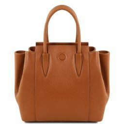 Tulipan Bolso Noche en Piel Cognac TL141727