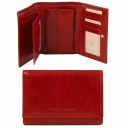 Exclusive 3 Fold Leather Wallet for Women Red TL141314