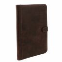 Adriano Leather Document Case With Button Closure Dark Brown TL141275