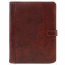 Adriano Leather Document Case With Button Closure Brown TL141275