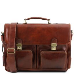 Ventimiglia Cartella TL SMART multiscomparto in pelle con tasche frontali Marrone TL141449