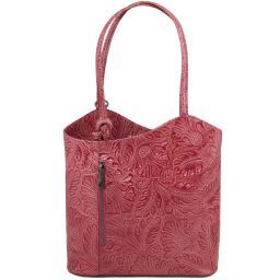 Patty Borsa donna convertibile a zaino in pelle stampa floreale Rosa Antico TL141676