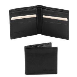 Elégant Portefeuille en Cuir Pour Homme 2 Volets Noir TL140797