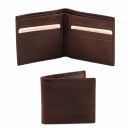Exclusive 2 Fold Leather Wallet for men Dark Brown TL140797