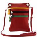 TL Bag Mini Schultertasche aus Weichem Leder Rot TL141094