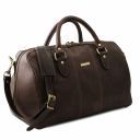 Lisbona Travel Leather Duffle bag - Small Size Dark Brown TL141658