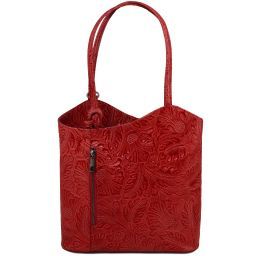 Patty Borsa donna convertibile a zaino in pelle stampa floreale Rosso TL141676