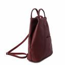 Shanghai Rucksack Tropfendesign aus Weichem Leder Bordeaux TL141881