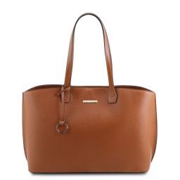 TL Bag Leather shopping bag Cognac TL141828