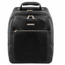 Phuket 3 Compartments Leather Laptop Backpack Black TL141402
