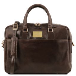 Urbino Maletín en piel para ordenador 2 compartimentos con bolsillo delantero Marrón oscuro TL141894