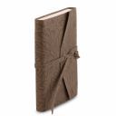Leather Travel Diary With Floral Pattern Dark Taupe TL141672