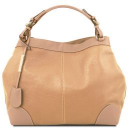 Ambrosia Borsa shopping in pelle morbida con tracolla Champagne TL141516