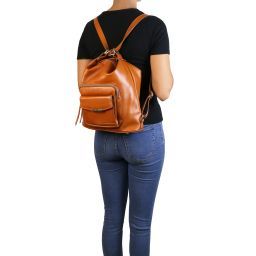 TL Bag Leather Convertible Backpack Shoulderbag Black TL141535