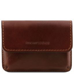 Exclusive leather business cards holder Brown TL141378