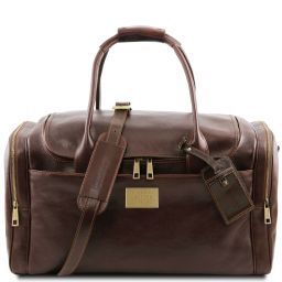 TL Voyager Maleta de viaje en piel con bolsillos al lado Marrón oscuro TL141296
