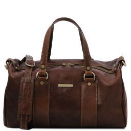 Lucrezia Leather maxi duffle bag Темно-коричневый TL141977