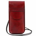 Exclusive Leather Eyeglasses/Smartphone Holder Large Size Red TL141321