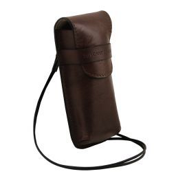 Exclusive Leather Crossbody Case for Glasses Темно-коричневый TL141282