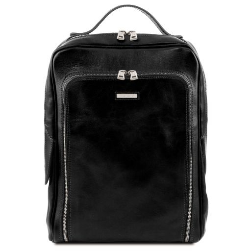 Bangkok Кожаный рюкзак для ноутбука с отделением впереди Черный TL141793